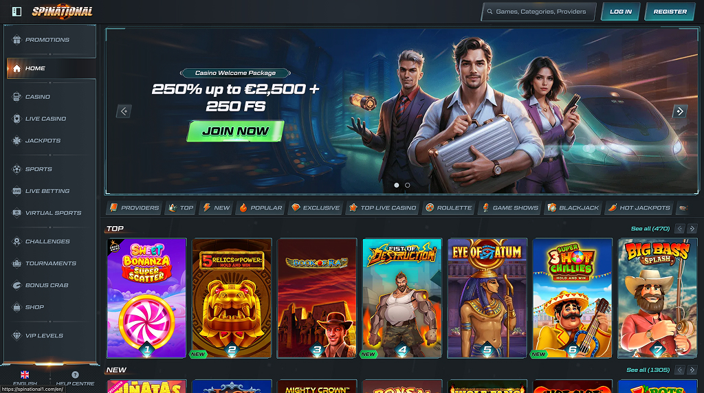 Spinational Casino Lobby